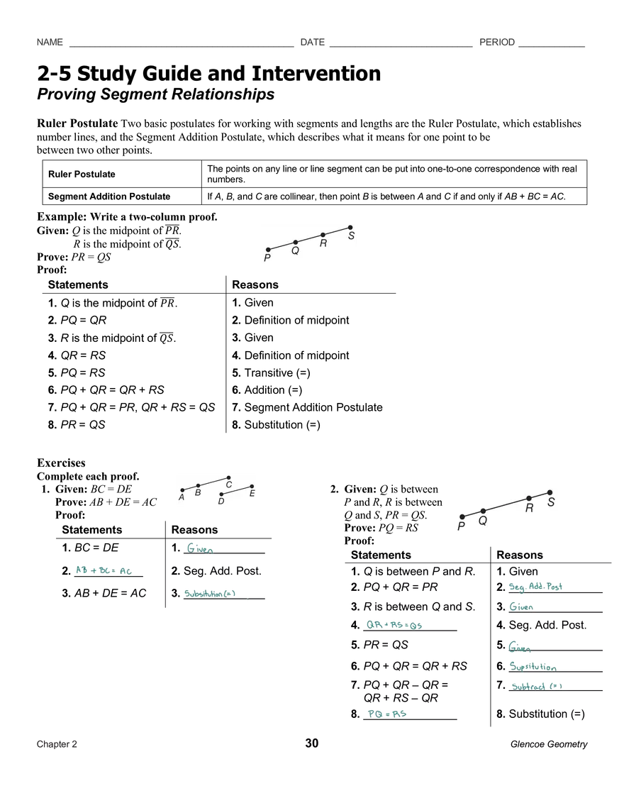 2-5 Study Guide and Intervention - Page 1