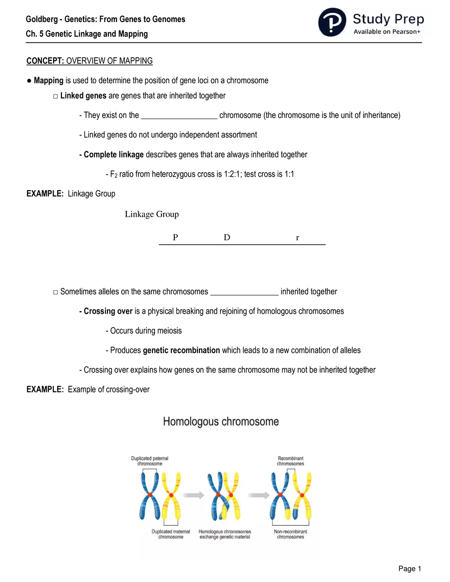 Ch. 5 Genetic Linkage and Mapping Worksheet - Page 2