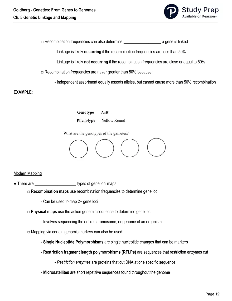 Ch. 5 Genetic Linkage and Mapping Worksheet - Page 5