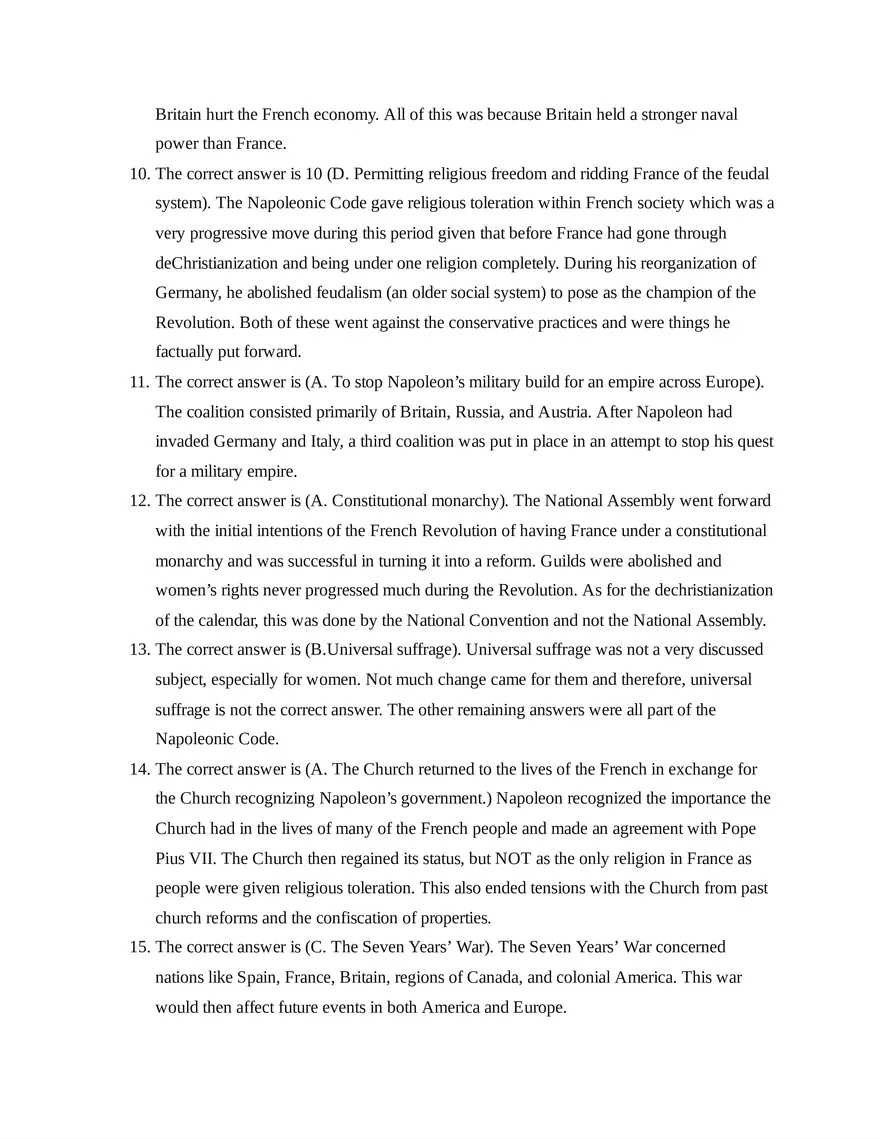 AP European History Unit 5 Quiz - Page 7