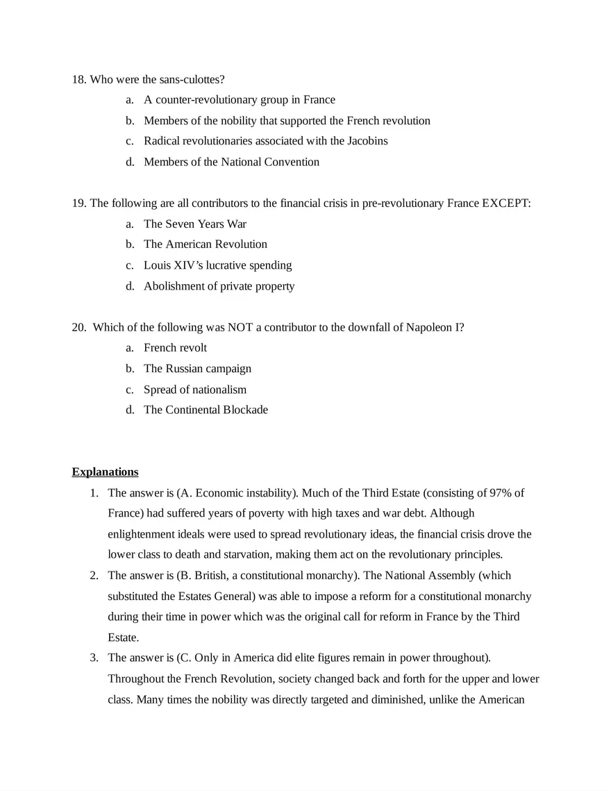 AP European History Unit 5 Quiz - Page 5