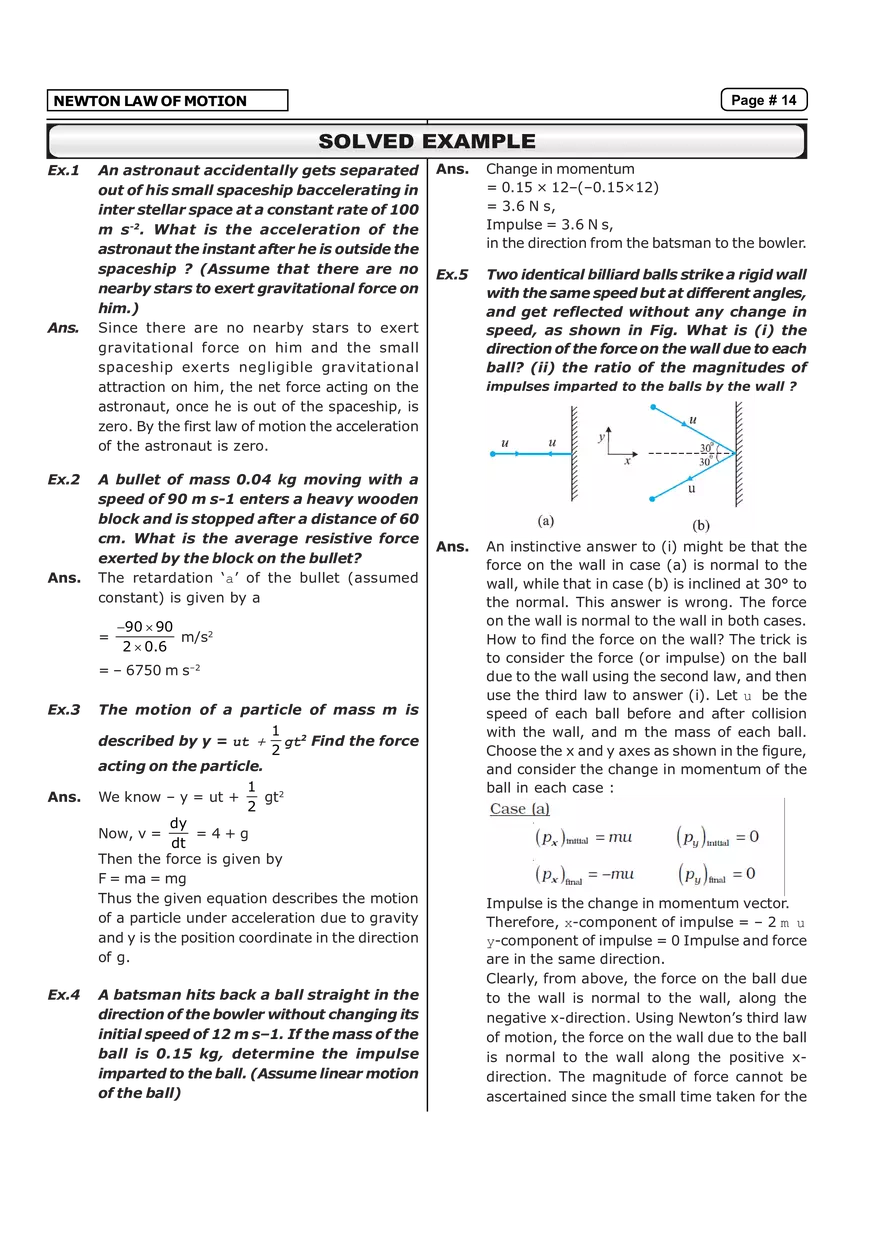 Newton Law of Motion Solved Example - Page 1