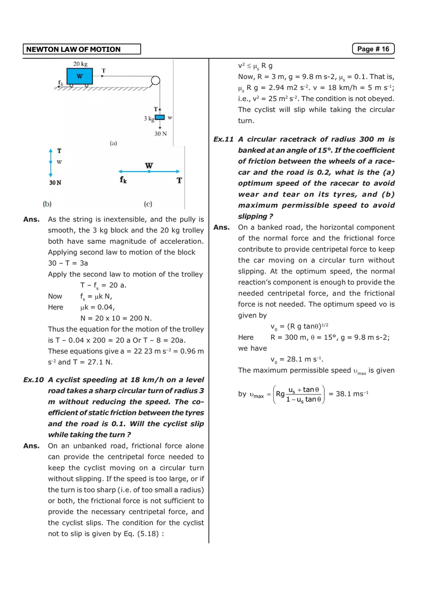 Newton Law of Motion Solved Example - Page 3