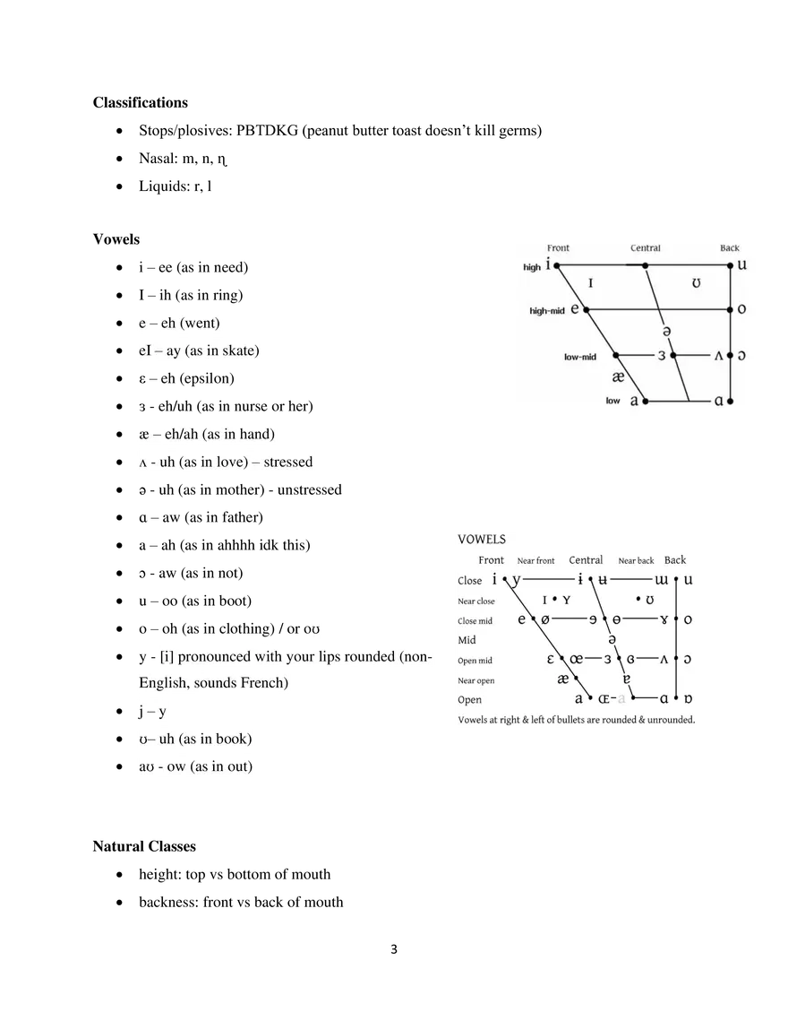 Linguistics Study Guide Phonology and Phonetics - Page 3