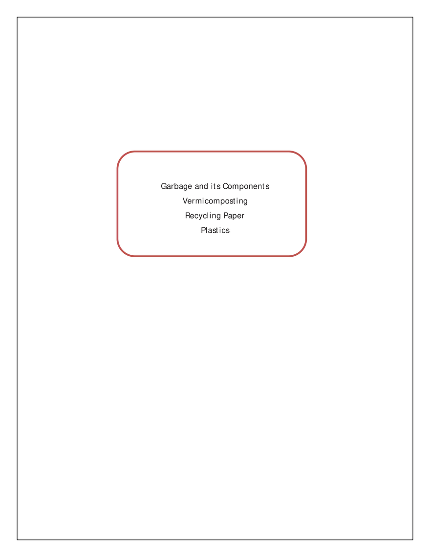 Garbage and its Components - Page 1