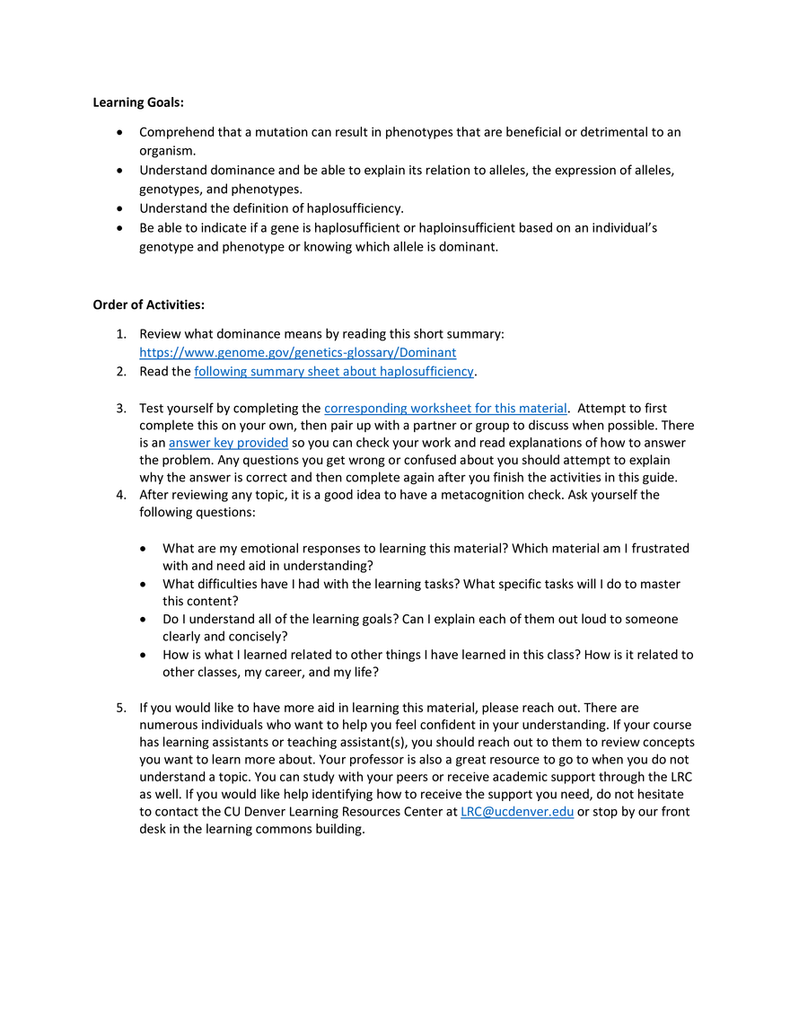 Mutations, Dominance, and Haplosufficiency - Page 2