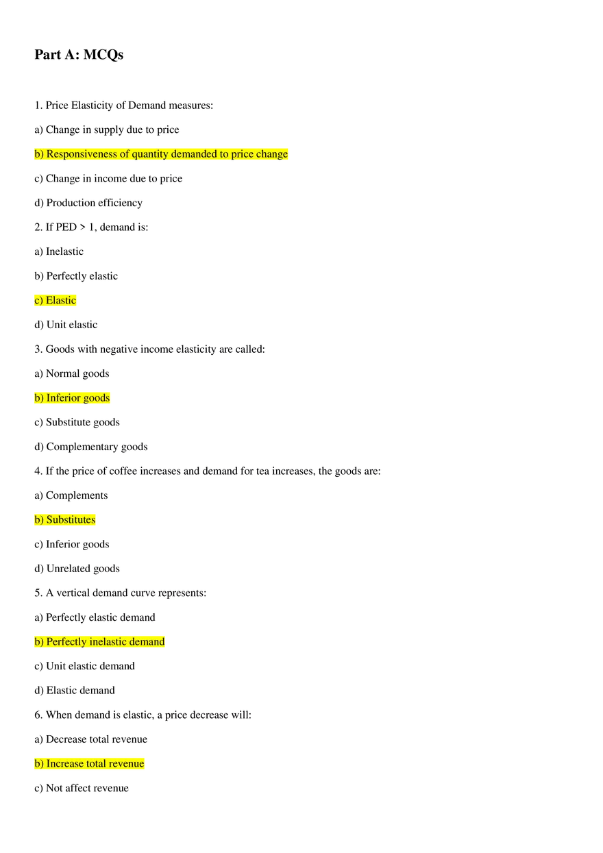 Part A: MCQs - Page 1
