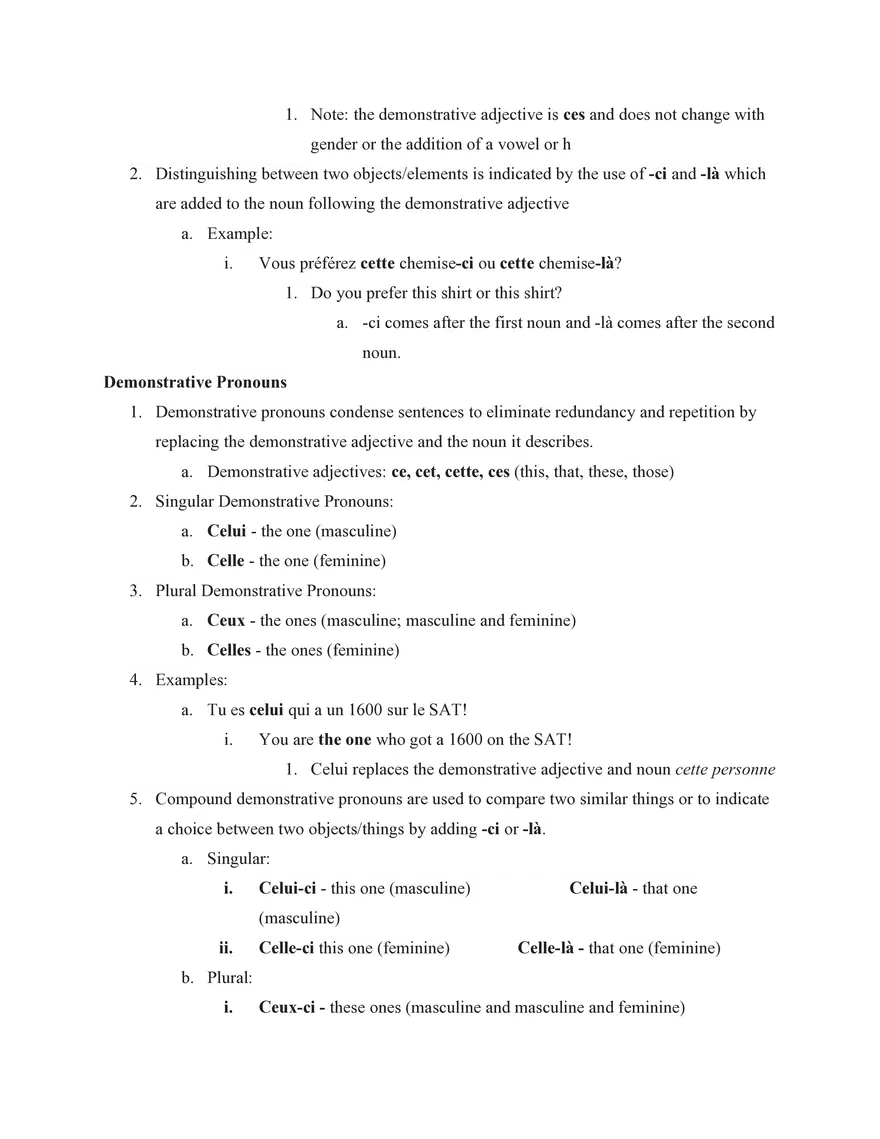 French IV Study Guide Section 1 Grammar - Page 10