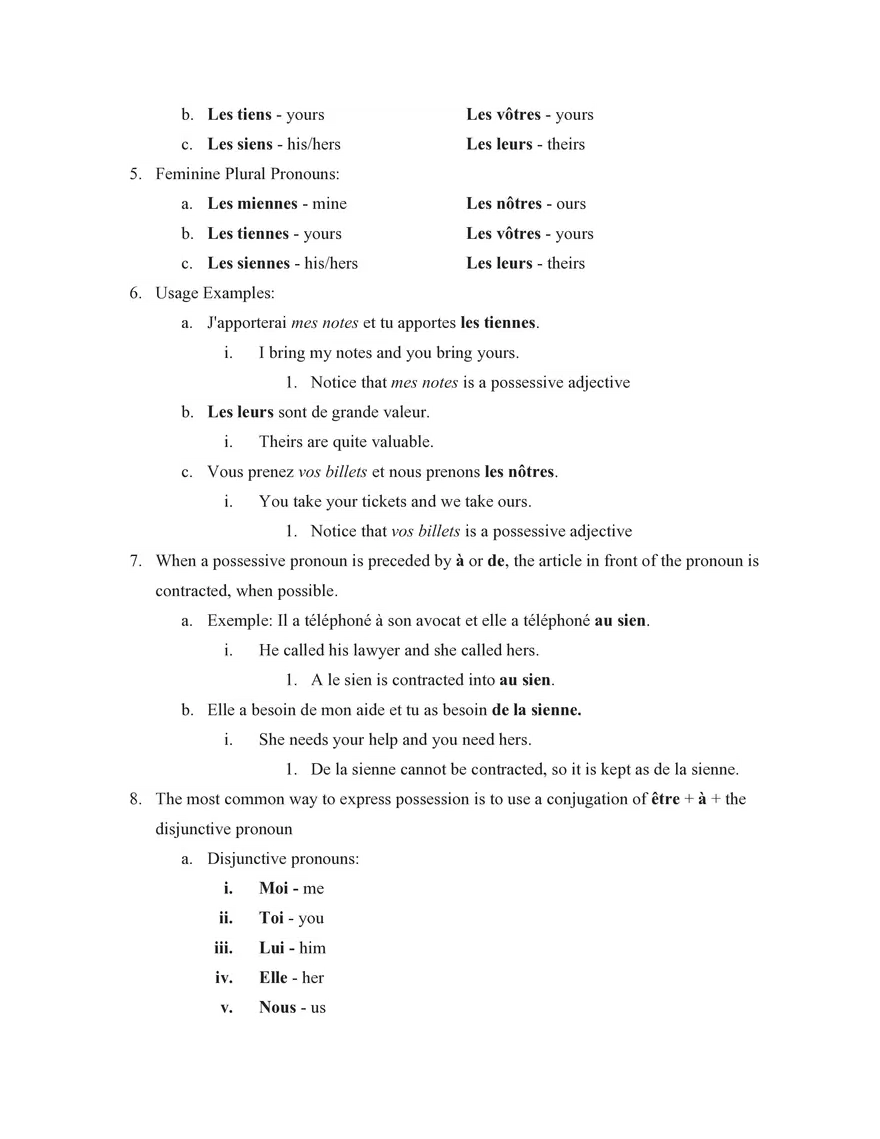 French IV Study Guide Section 1 Grammar - Page 14