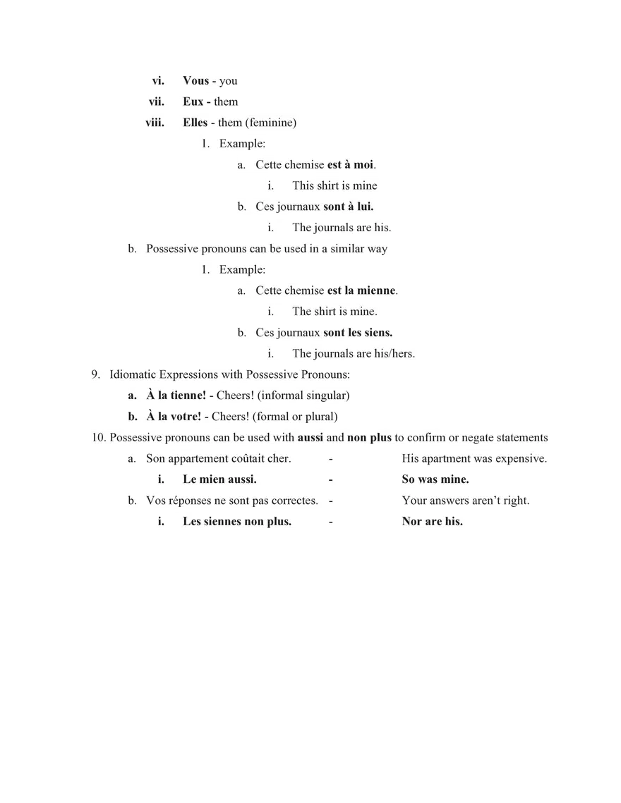 French IV Study Guide Section 1 Grammar - Page 15