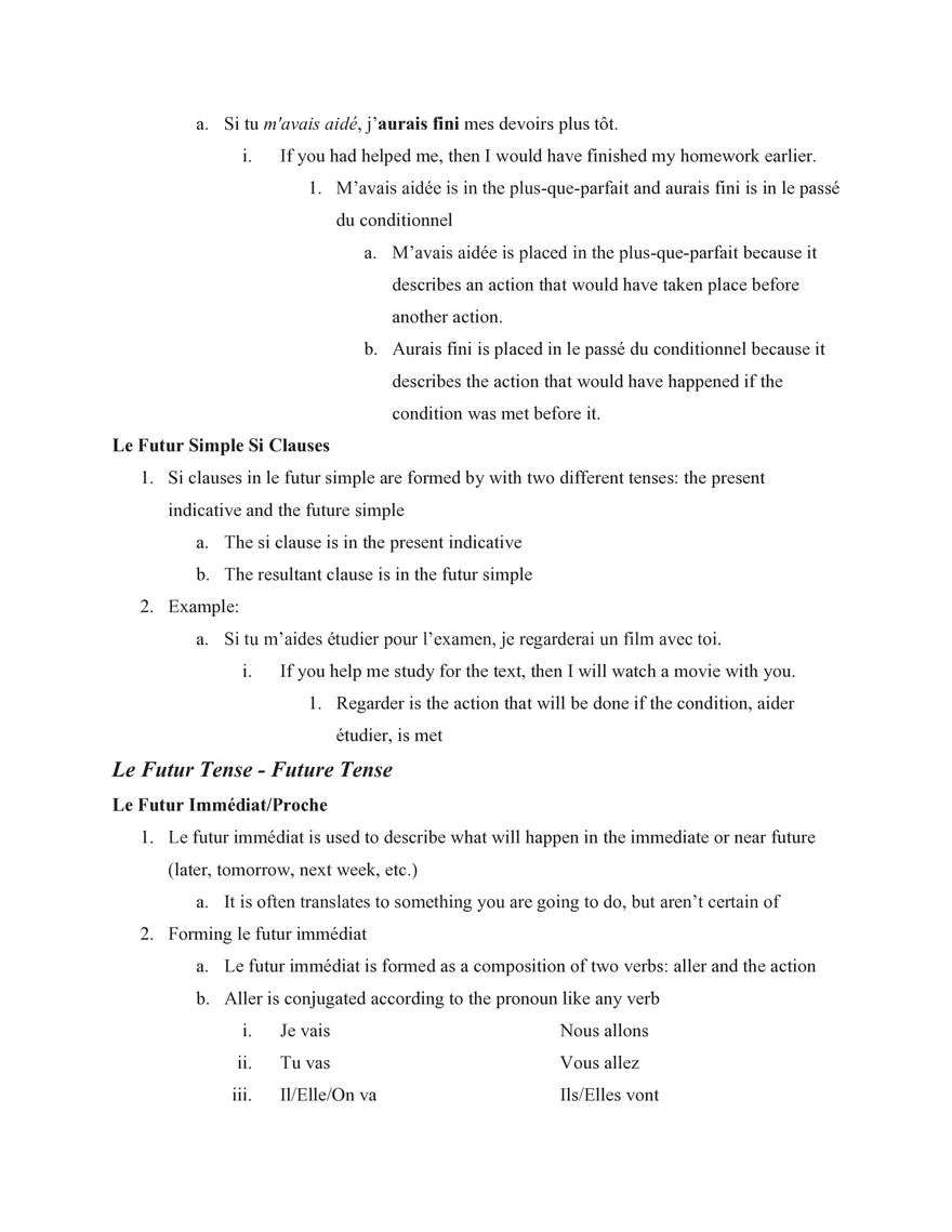 French IV Study Guide Section 1 Grammar - Page 17