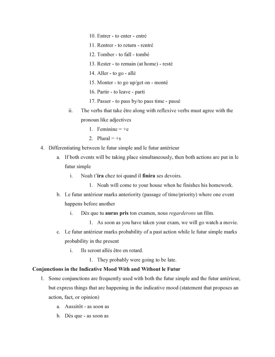 French IV Study Guide Section 1 Grammar - Page 20