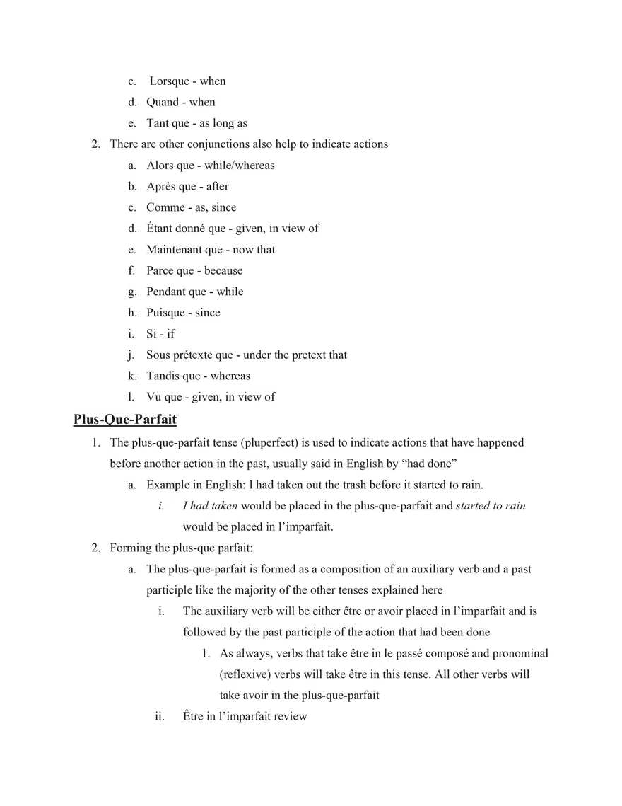 French IV Study Guide Section 1 Grammar - Page 21