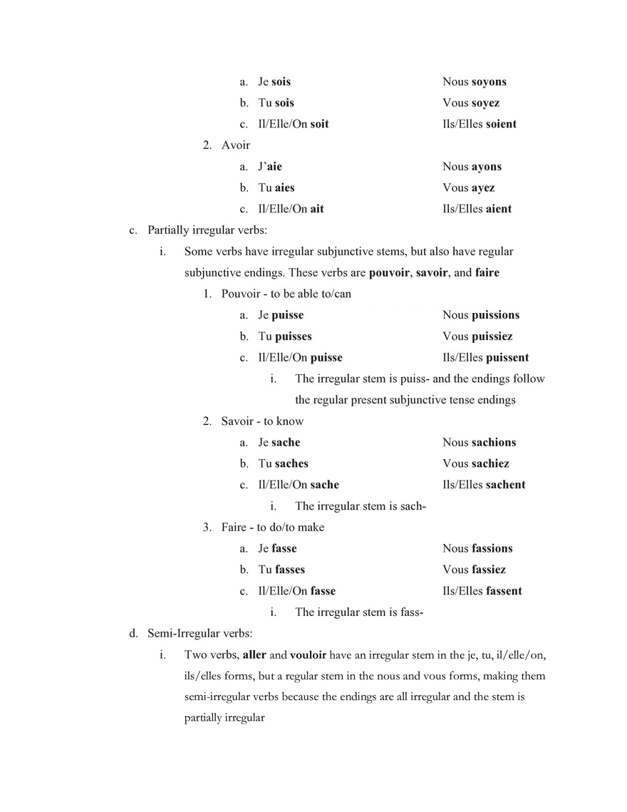 French IV Study Guide Section 1 Grammar - Page 4