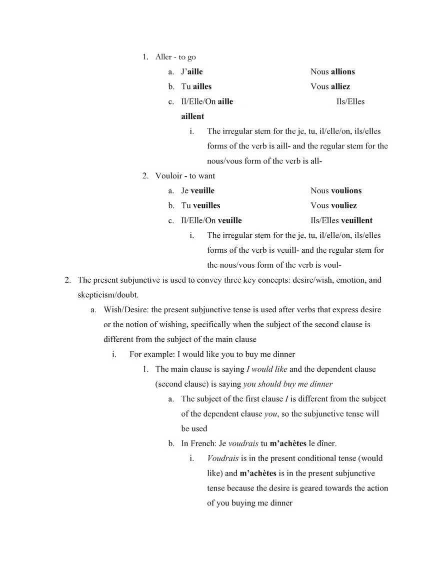 French IV Study Guide Section 1 Grammar - Page 5
