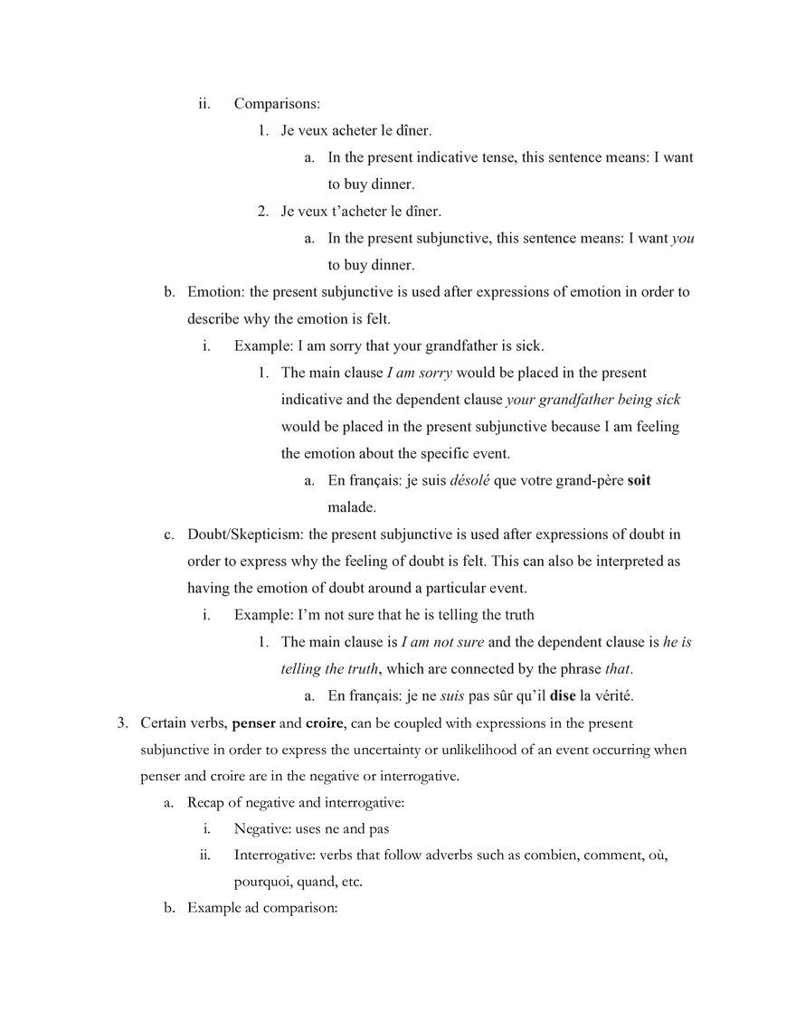 French IV Study Guide Section 1 Grammar - Page 6