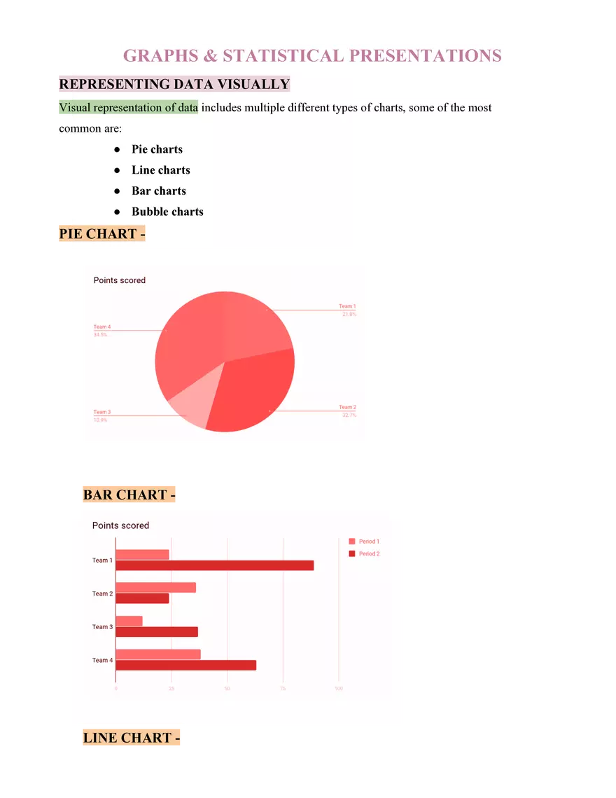 Statistics Graphs and Statistical Presentations - Page 1