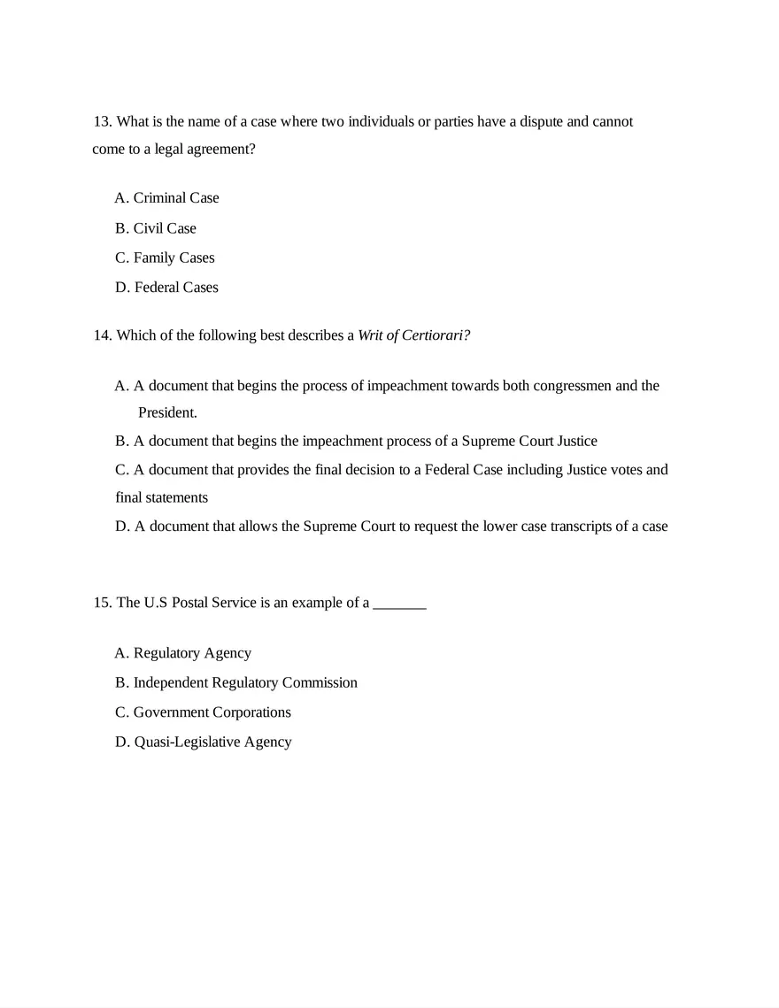 AP U.S. Government and Politics Unit 2 Quiz - Page 5
