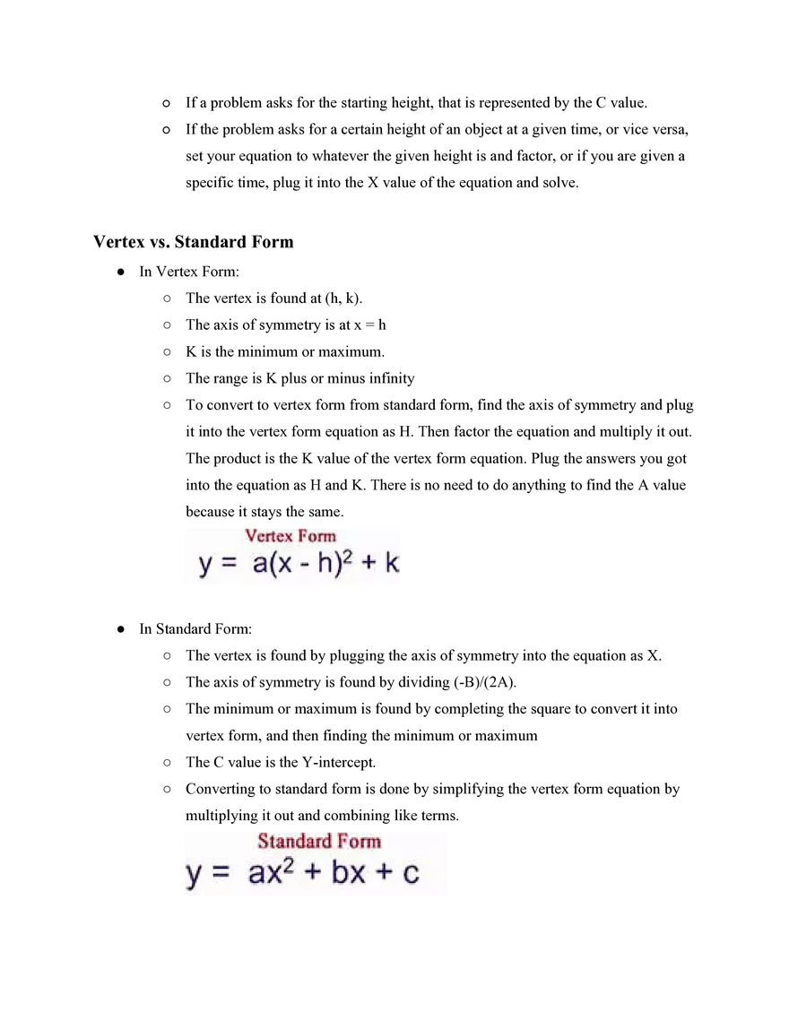 Algebra II Simple Studies Review - Page 9