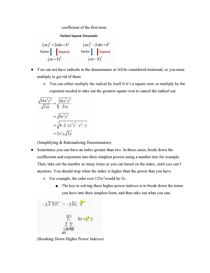 Algebra II Simple Studies Review - Page 15