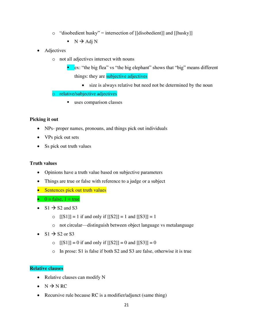 Linguistics Study Guide Semantics - Page 2
