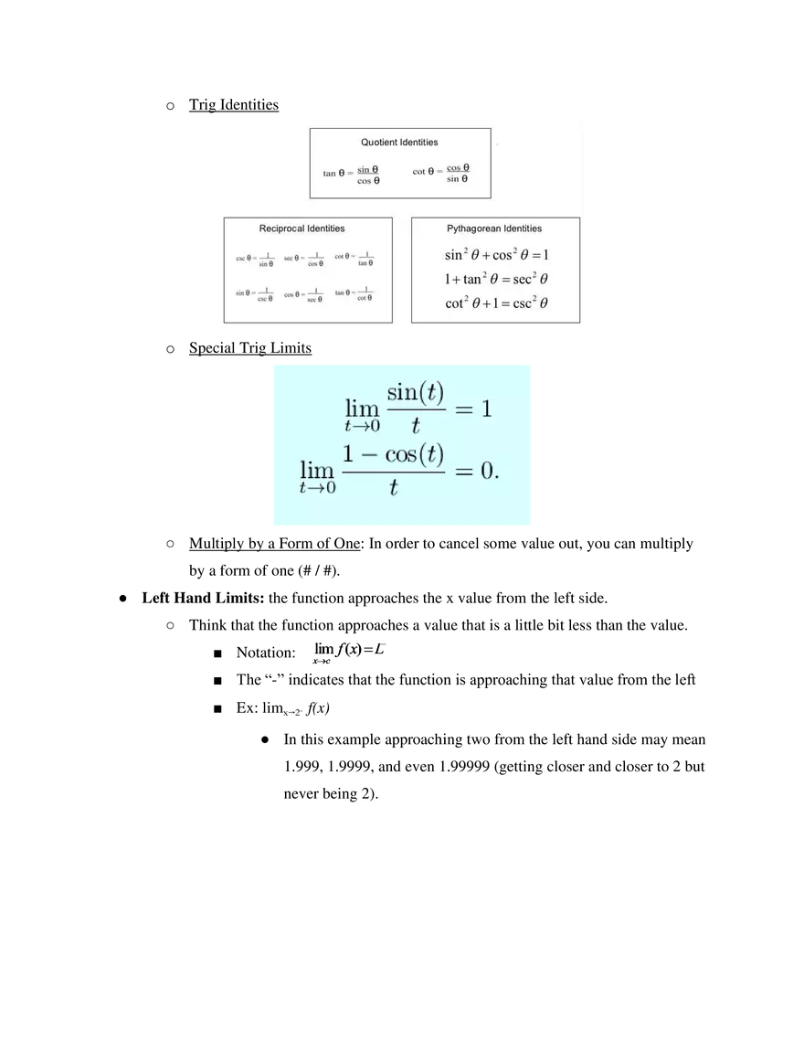 AP Calculus Unit 1 Limits and Continuity - Page 3