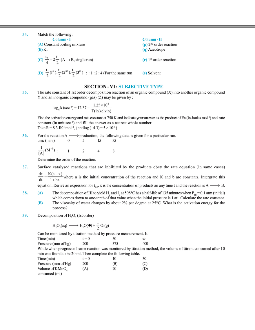 Chemical Kinetics and Nuclear Chemistry Mock Test - Page 11