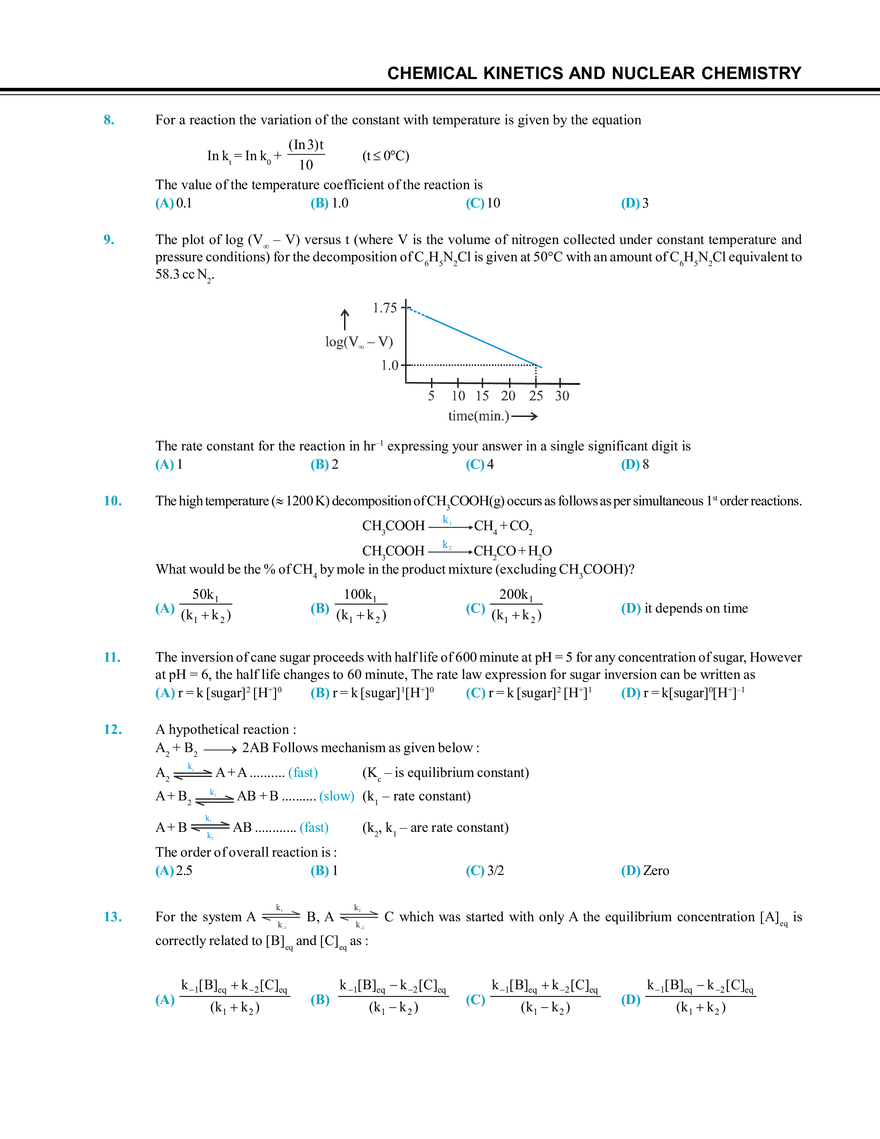 Chemical Kinetics and Nuclear Chemistry Mock Test - Page 4