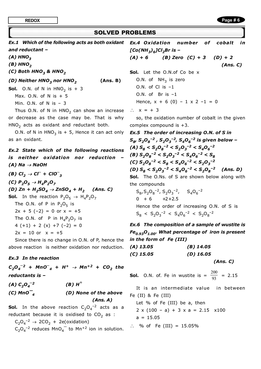 Redox Solved Problems - Page 1