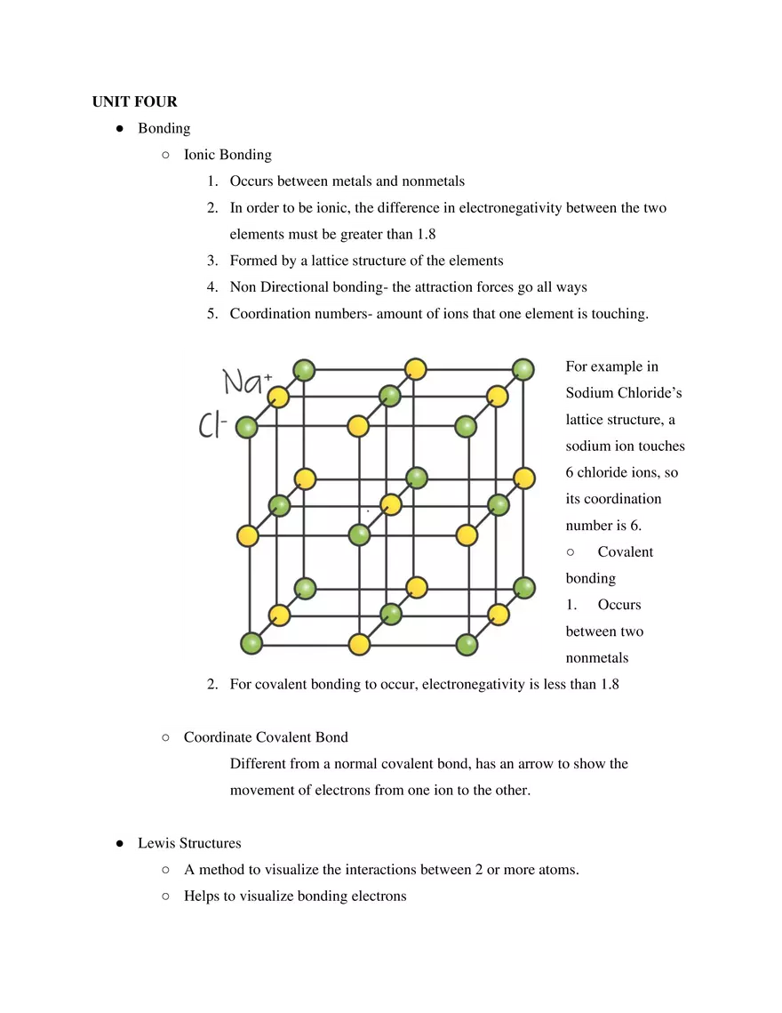 IB SL Chemistry Unit 4 - Page 1