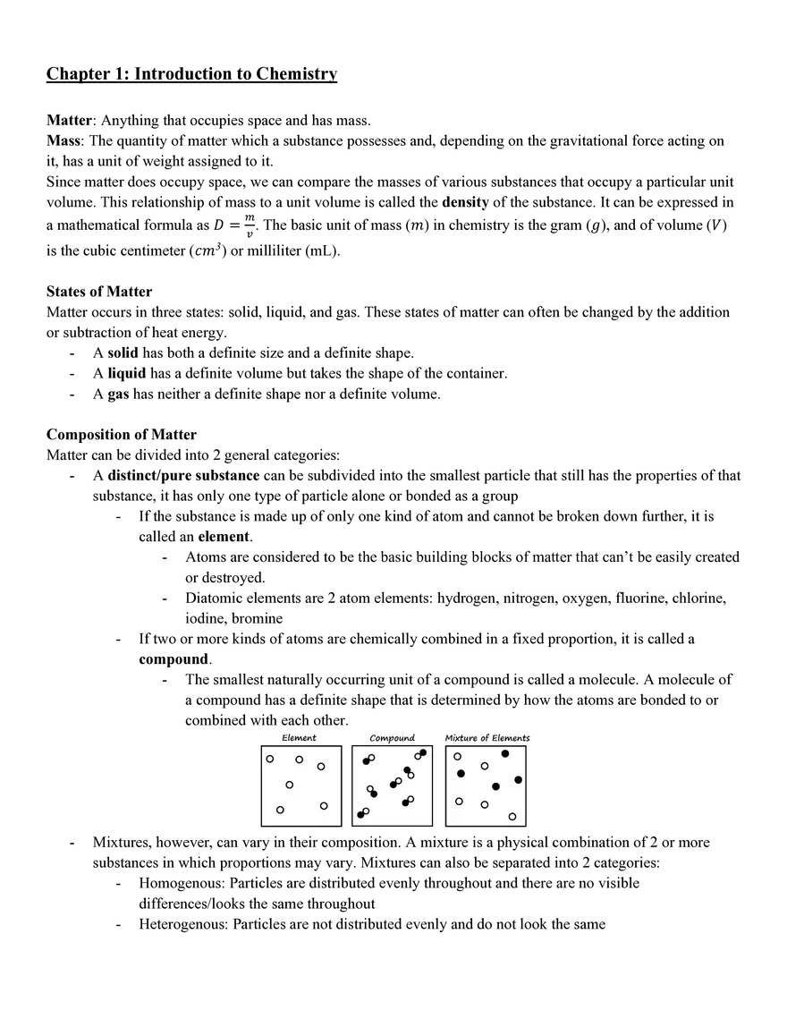 Chapter 1 Introduction to Chemistry - Page 1