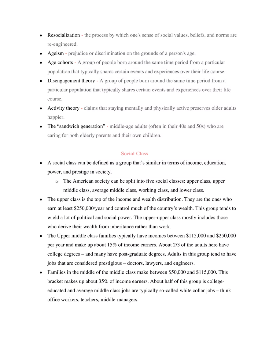 Sociology Unit 3 Socialization & Group Life - Page 2