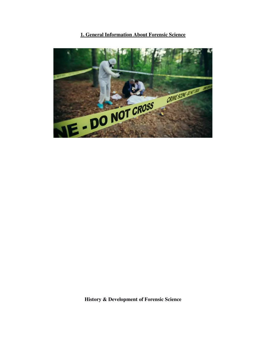 1. General Information About Forensic Science - Page 1