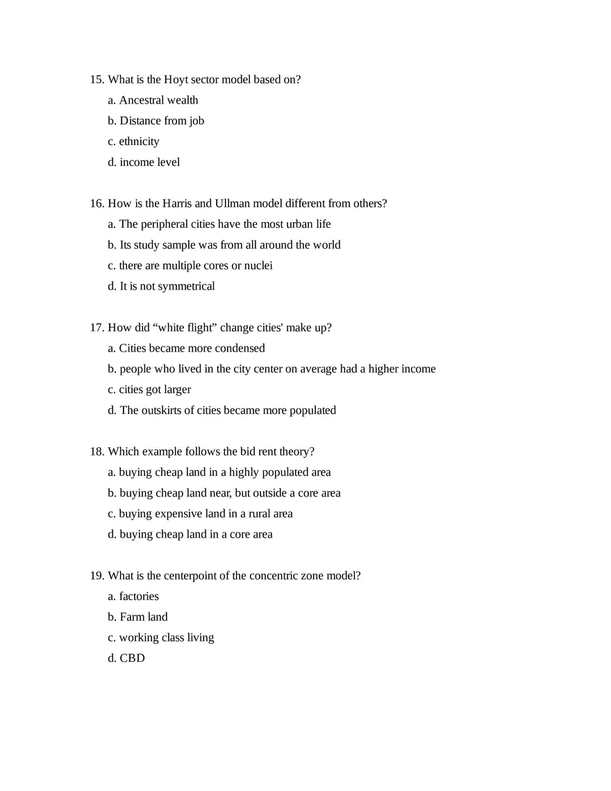 AP Human Geography Unit 6 Quiz - Page 4