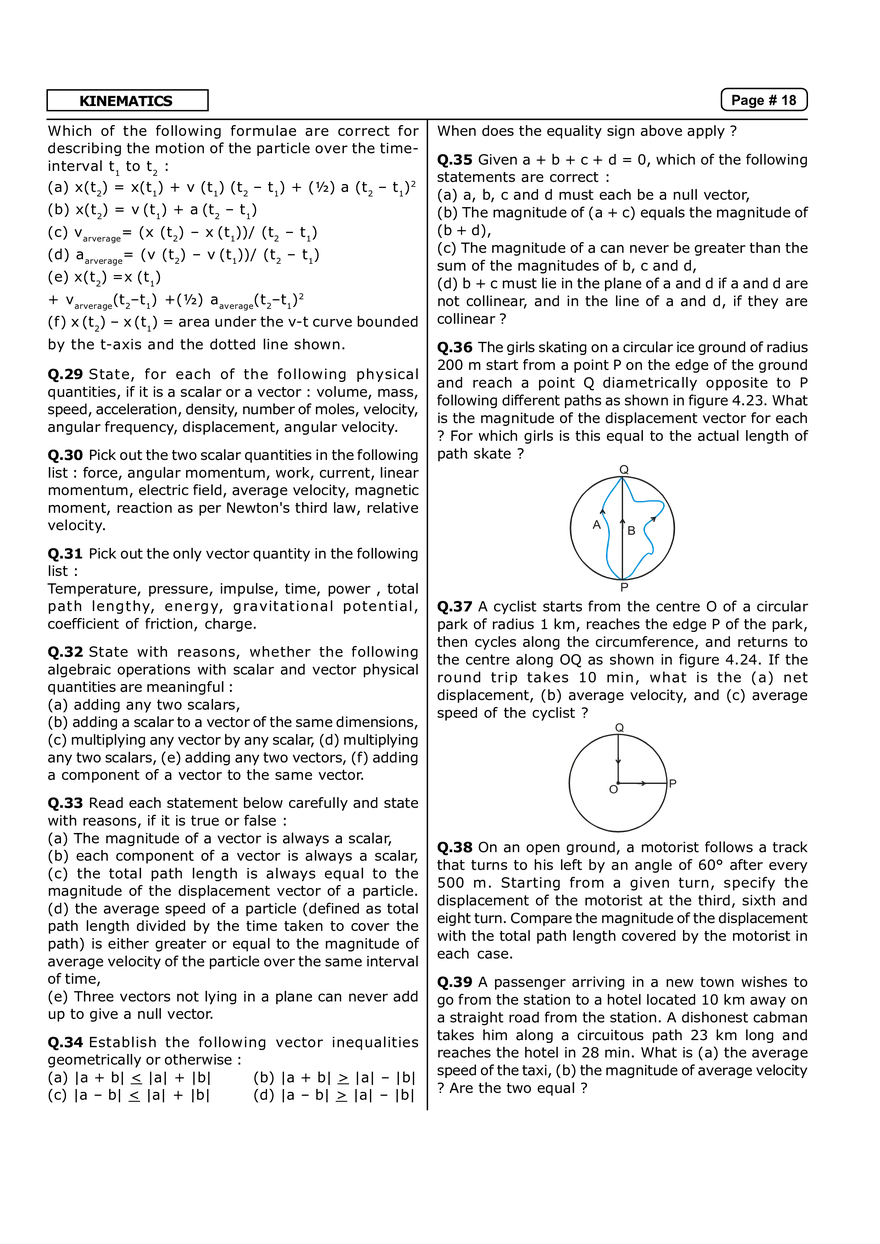 Kinematics Exercise-1 - Page 4
