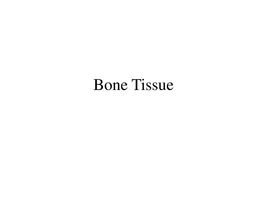 Bone Tissue - Page 1