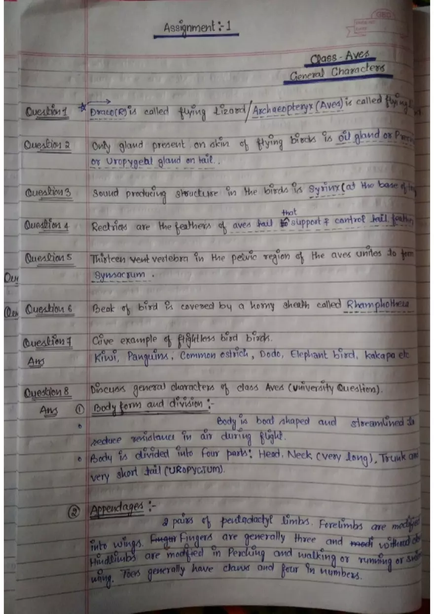 Assignment: - 1 General Characters - Page 1