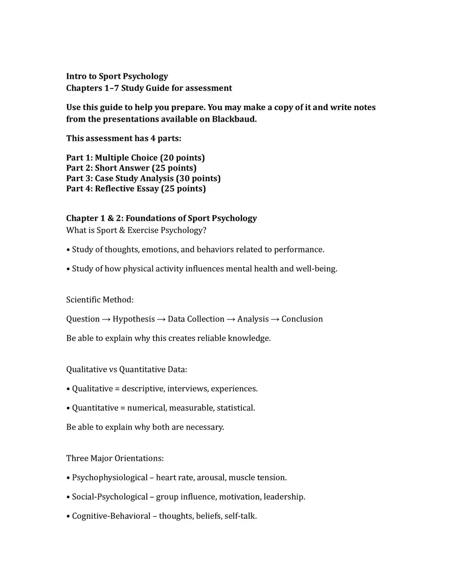 Intro to Sport Psychology - Page 1