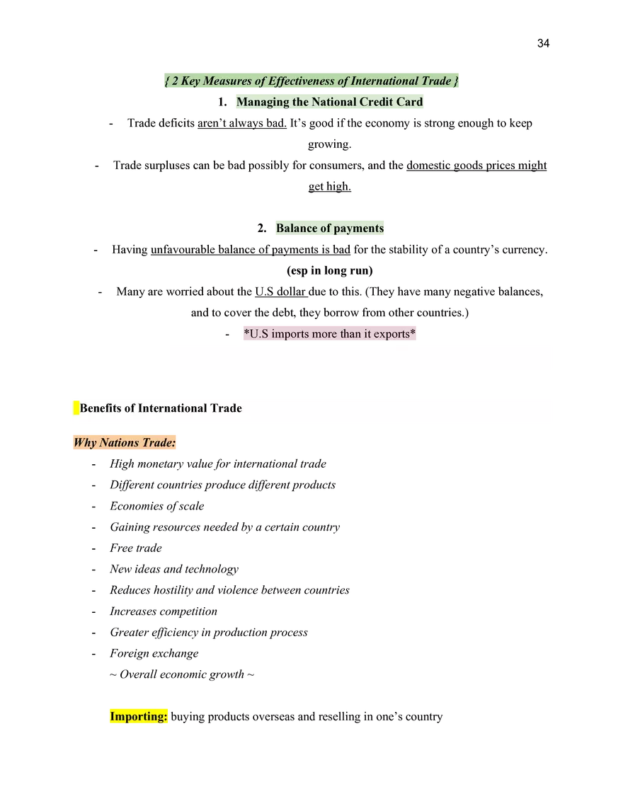 Economics Unit 4 International Economics - Page 2