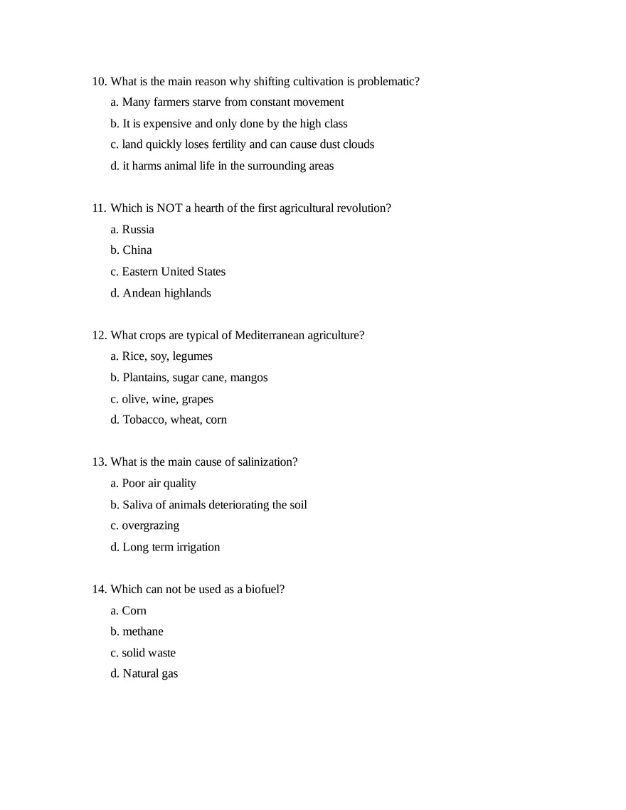 AP Human Geography Unit 5 Quiz - Page 3