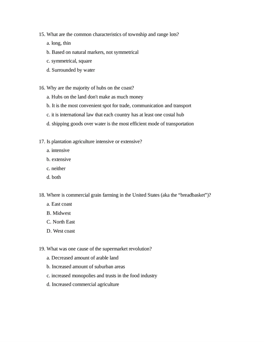 AP Human Geography Unit 5 Quiz - Page 4