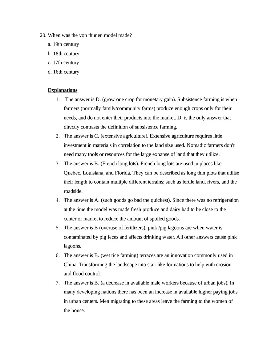 AP Human Geography Unit 5 Quiz - Page 5