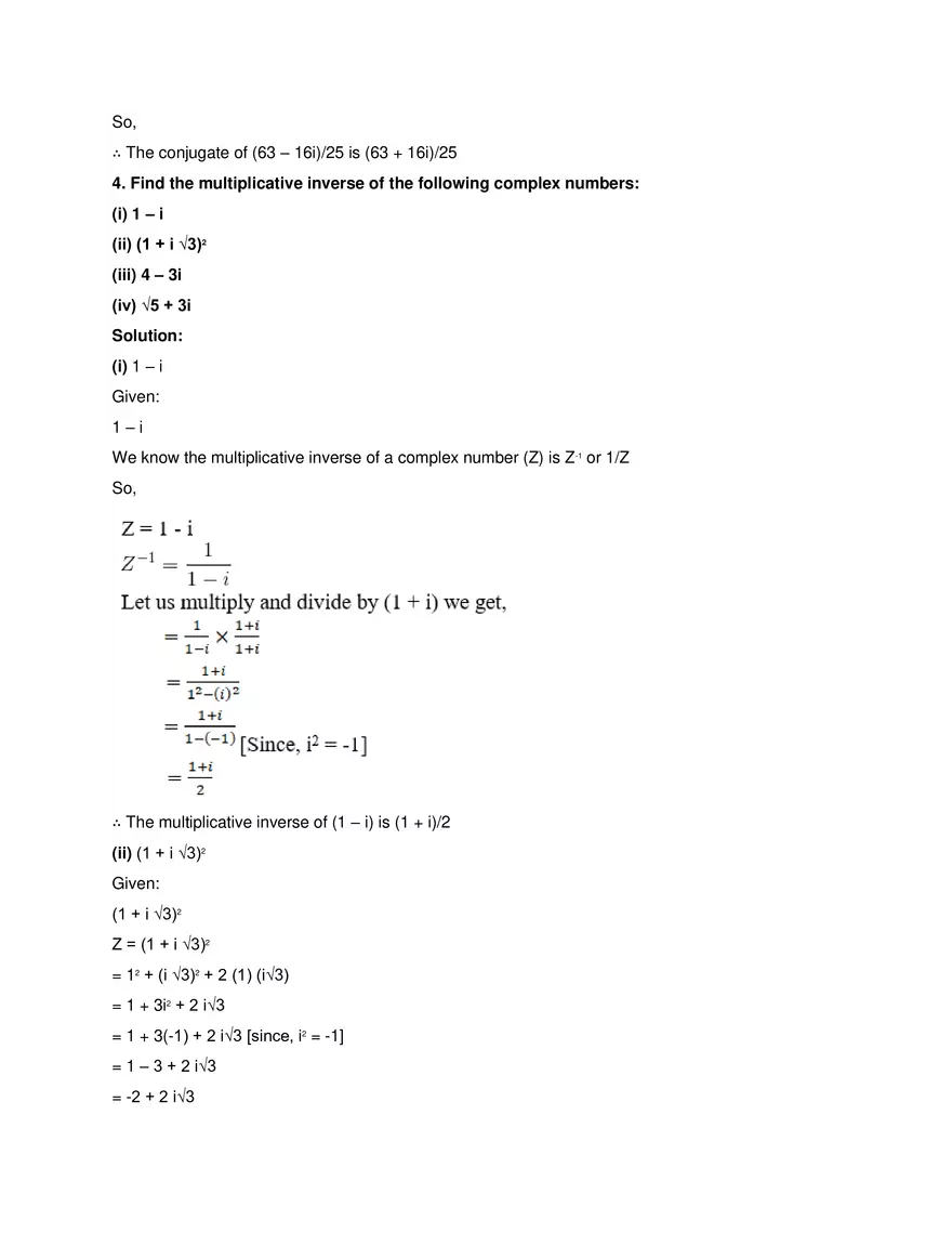 RD Sharma Solutions for Class 11 Maths Chapter 13 Complex - Page 10