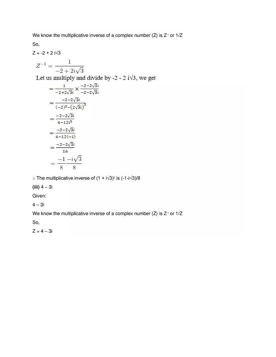RD Sharma Solutions for Class 11 Maths Chapter 13 Complex - Page 11