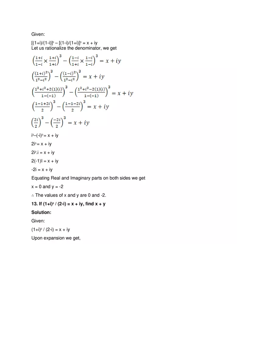 RD Sharma Solutions for Class 11 Maths Chapter 13 Complex - Page 20
