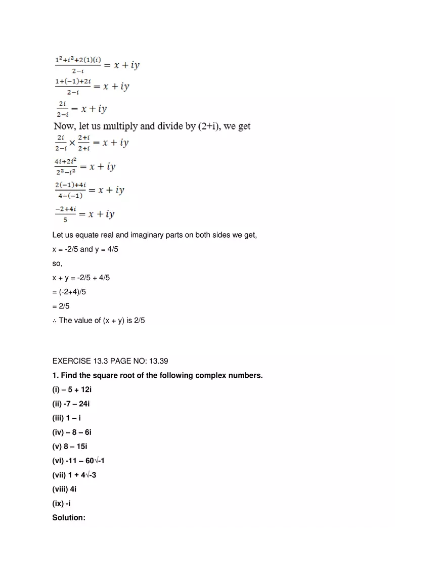 RD Sharma Solutions for Class 11 Maths Chapter 13 Complex - Page 21