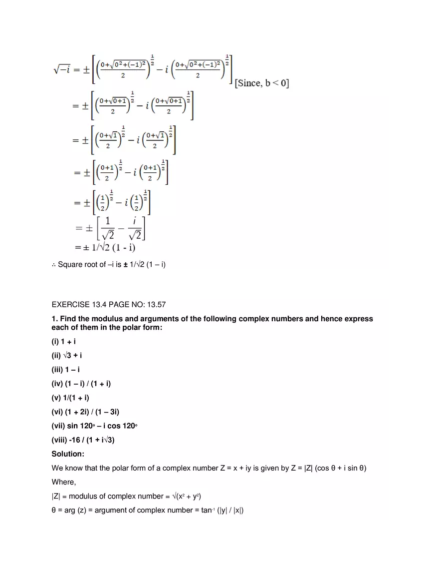 RD Sharma Solutions for Class 11 Maths Chapter 13 Complex - Page 30