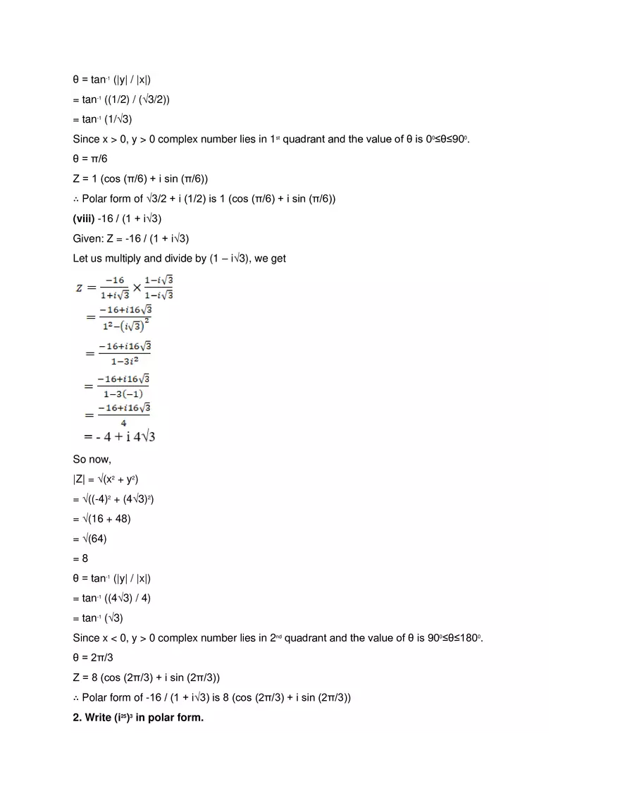 RD Sharma Solutions for Class 11 Maths Chapter 13 Complex - Page 36