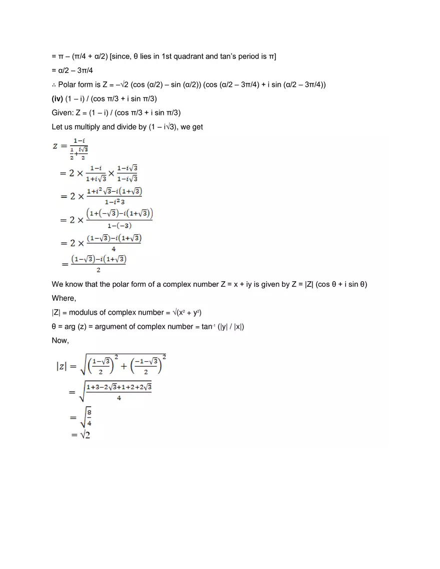 RD Sharma Solutions for Class 11 Maths Chapter 13 Complex - Page 43