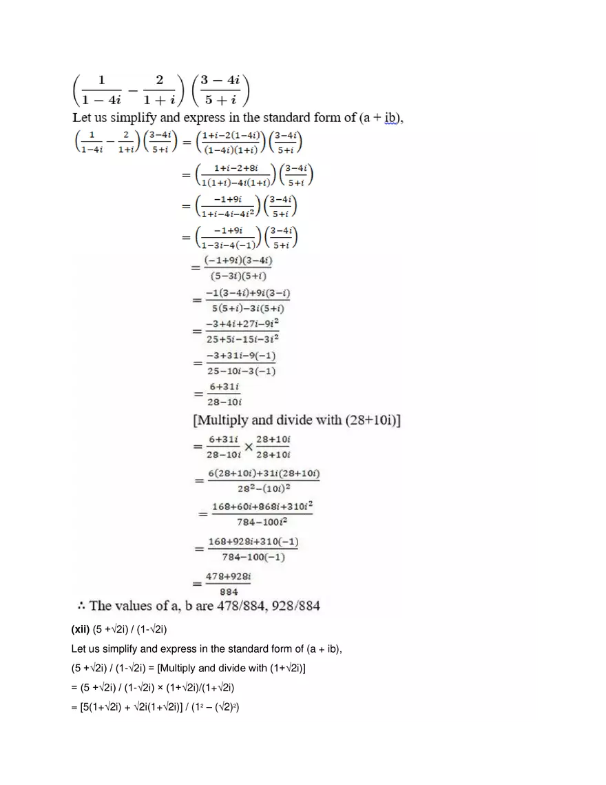 RD Sharma Solutions for Class 11 Maths Chapter 13 Complex - Page 50
